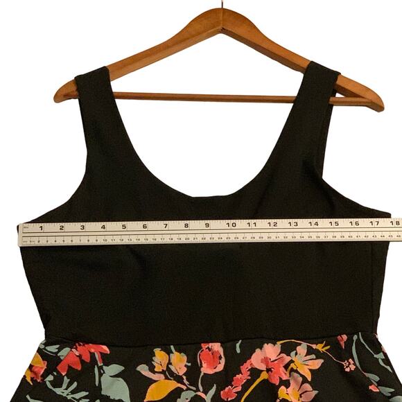 Pact Womens Organic Cotton Fit & Flare Tie-Back Dress Dark Floral Sundress Large - Picture 5 of 12